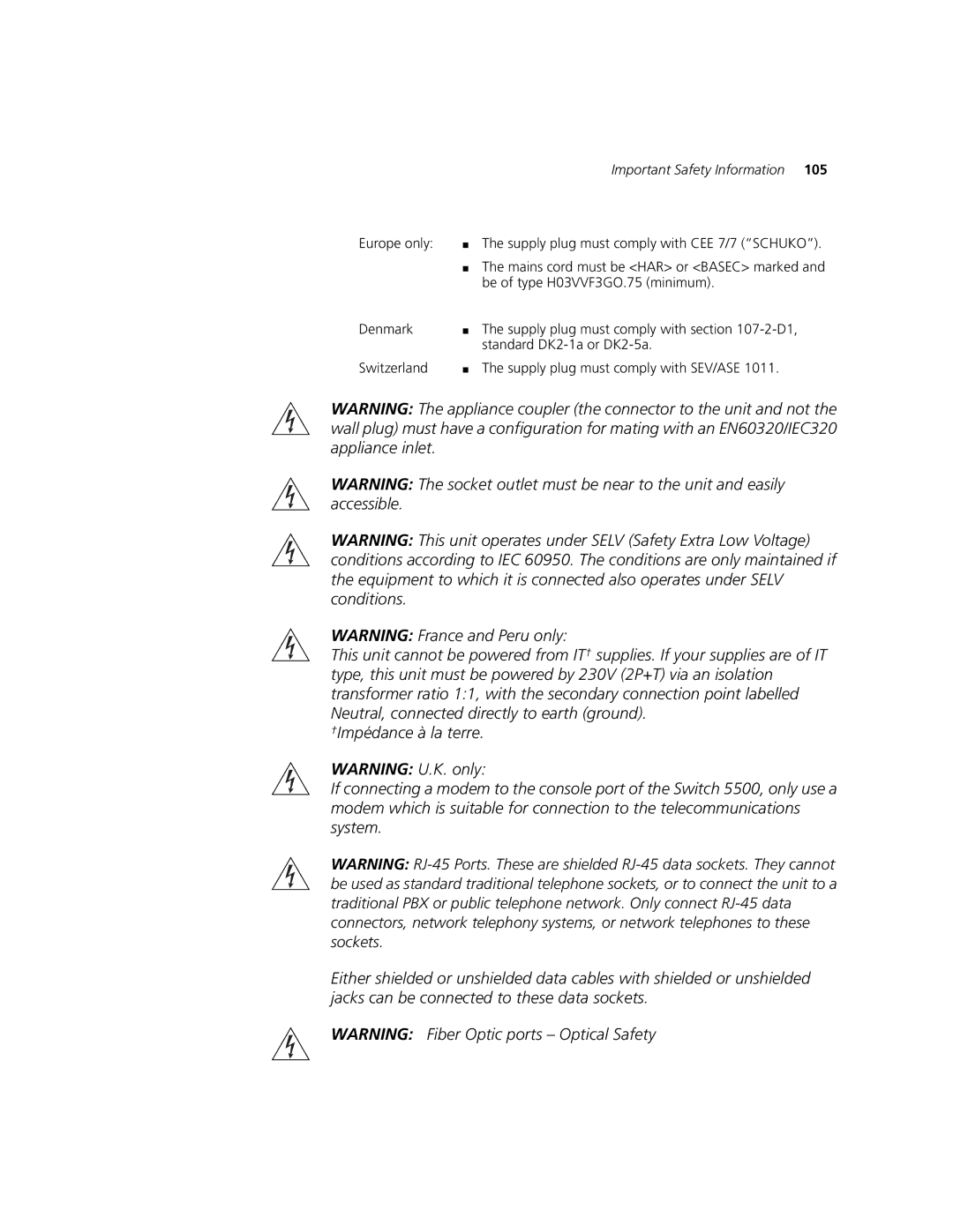 3Com 5500-EI, 5500G-EI manual Important Safety Information 