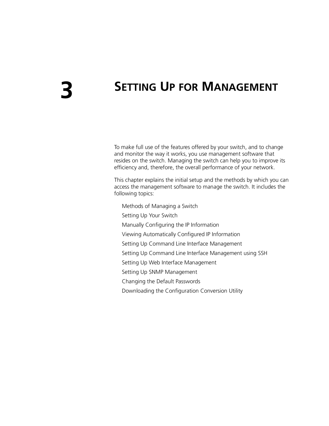 3Com 5500-EI, 5500G-EI manual Setting UP for Management 