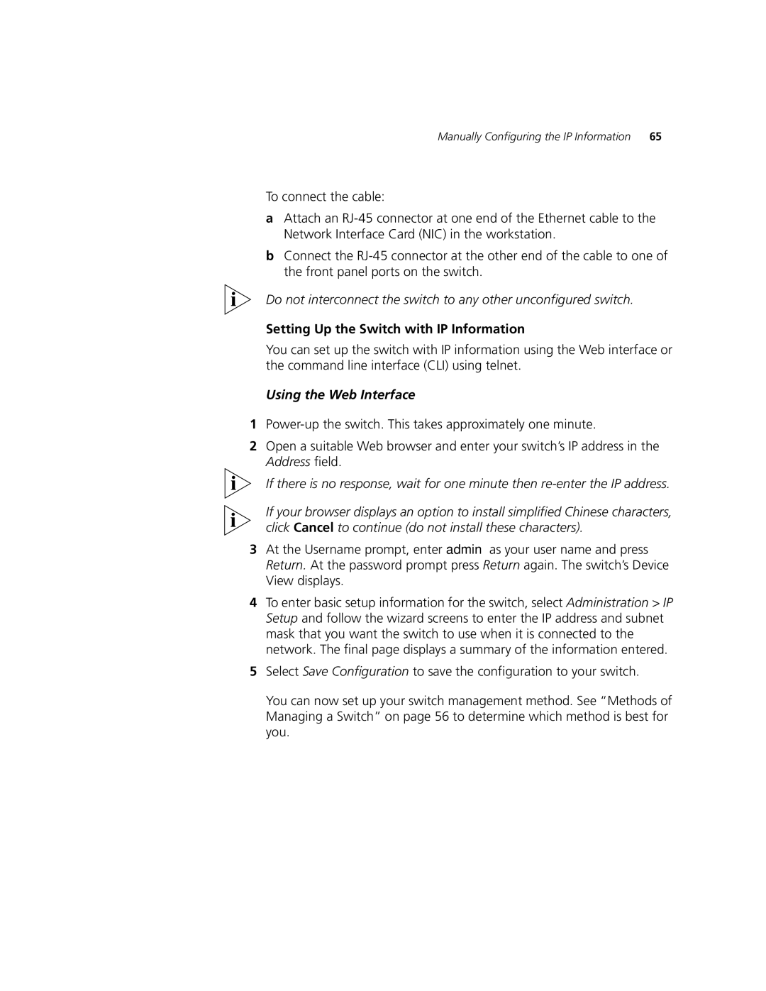 3Com 5500-EI, 5500G-EI manual Using the Web Interface 