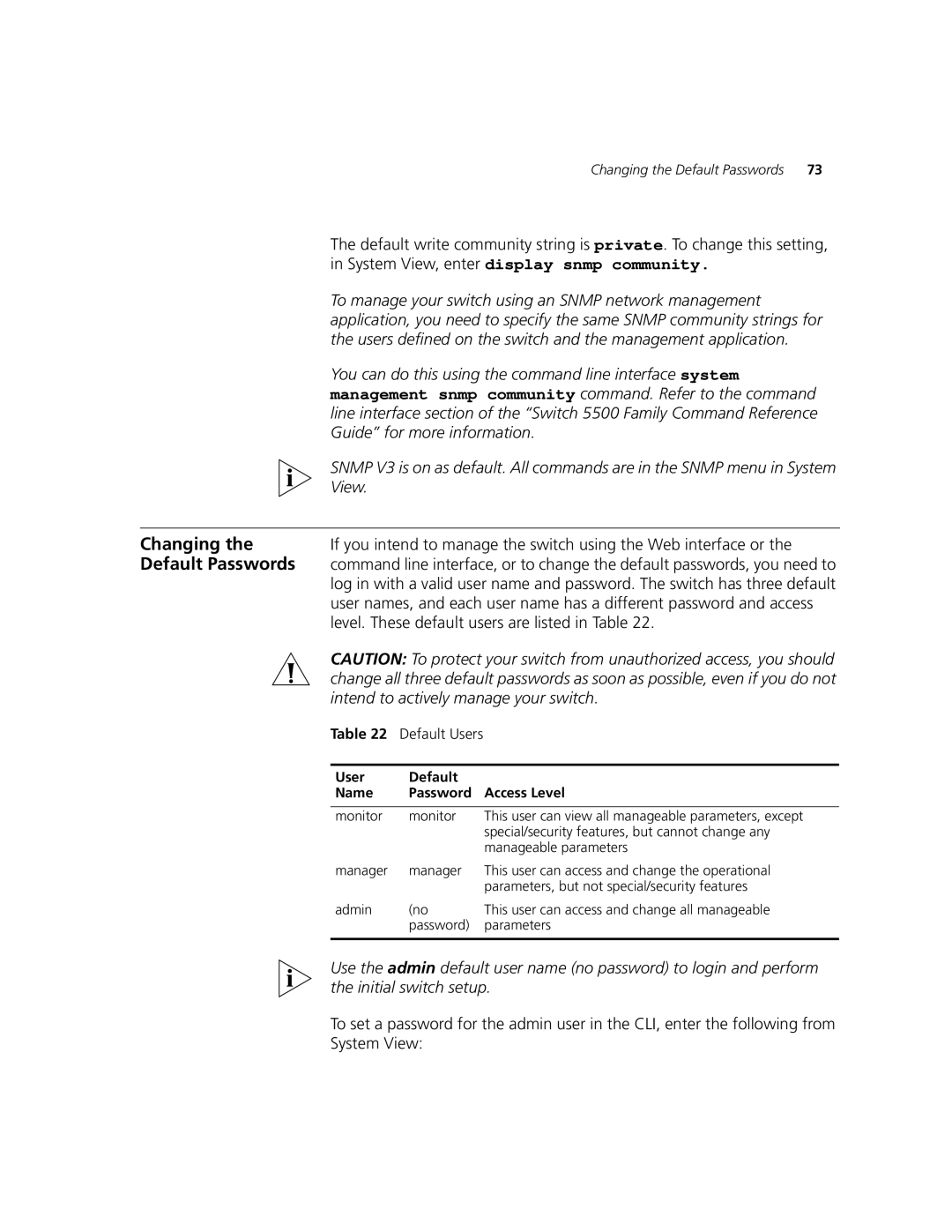 3Com 5500-EI, 5500G-EI manual Changing 