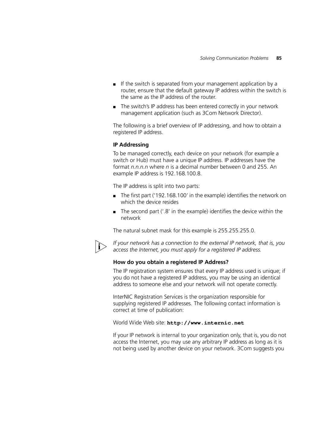 3Com 5500-EI, 5500G-EI manual IP Addressing, How do you obtain a registered IP Address? 