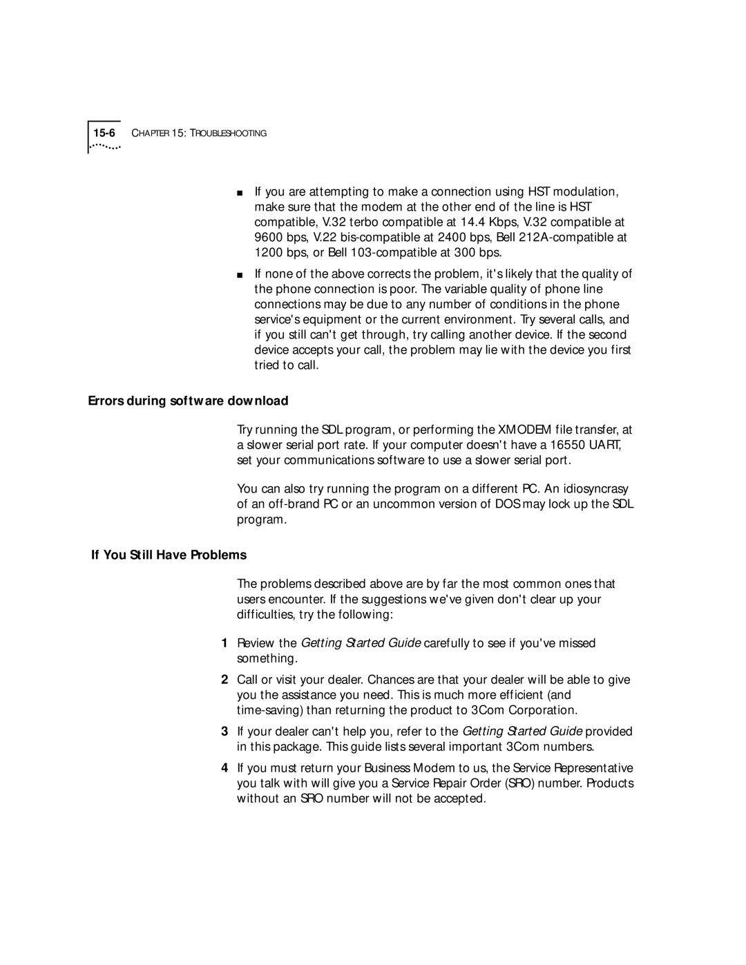 3Com 56K manual Errors during software download, If You Still Have Problems 
