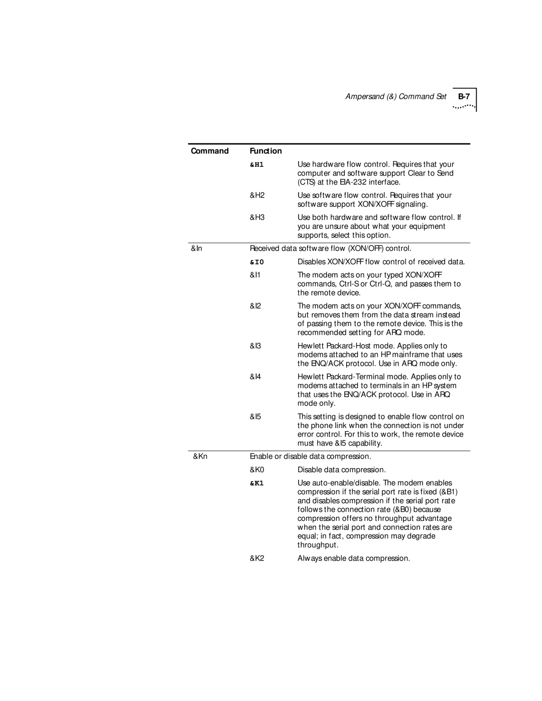 3Com 56K manual Use hardware flow control. Requires that your, Computer and software support Clear to Send, Remote device 