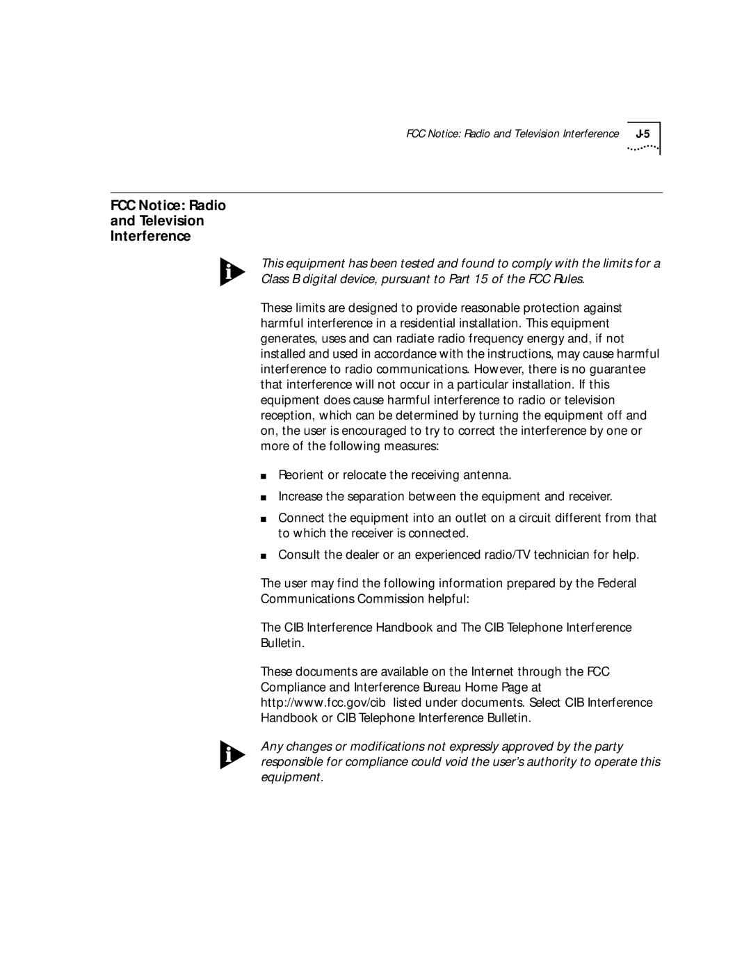 3Com 56K manual FCC Notice Radio Television Interference 