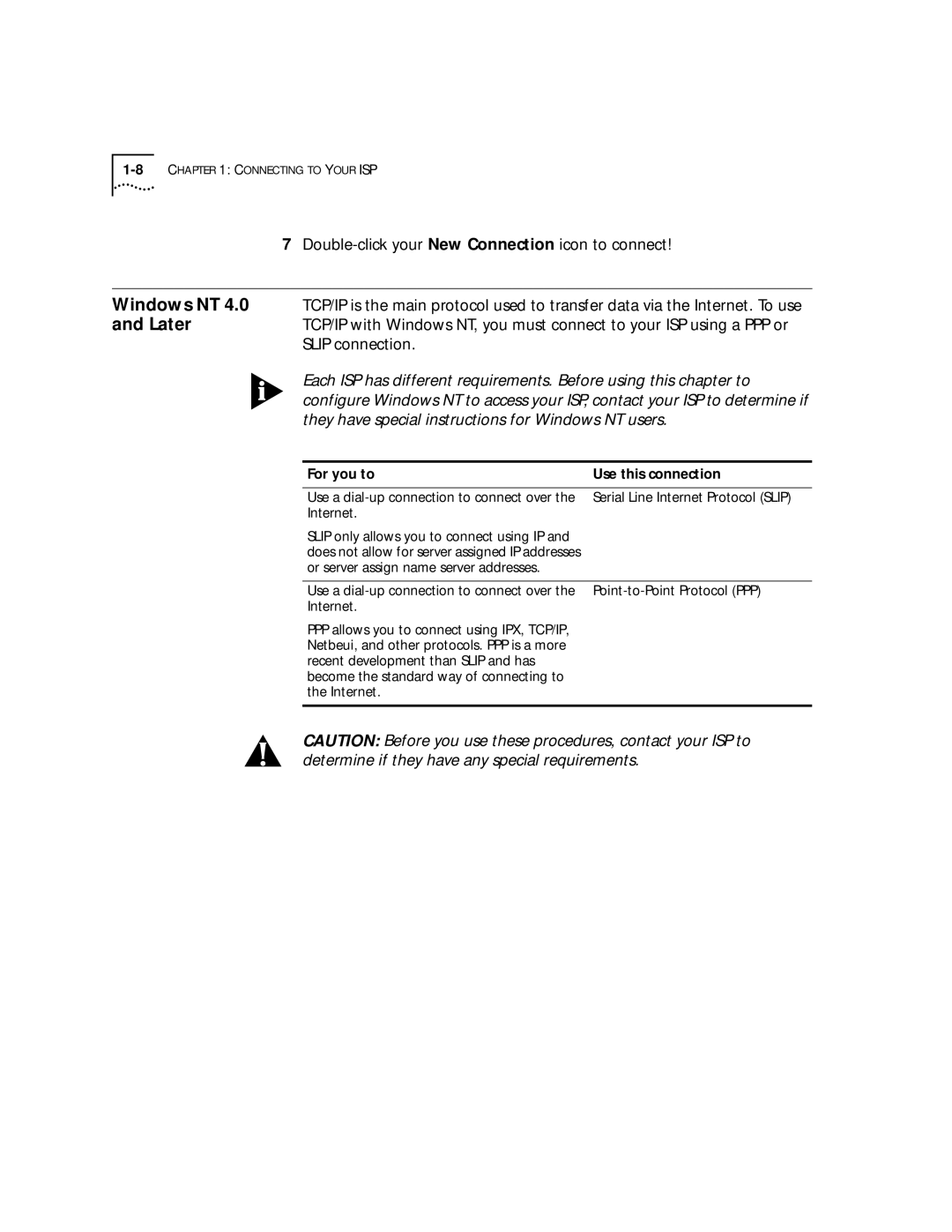 3Com 56K manual For you to Use this connection 