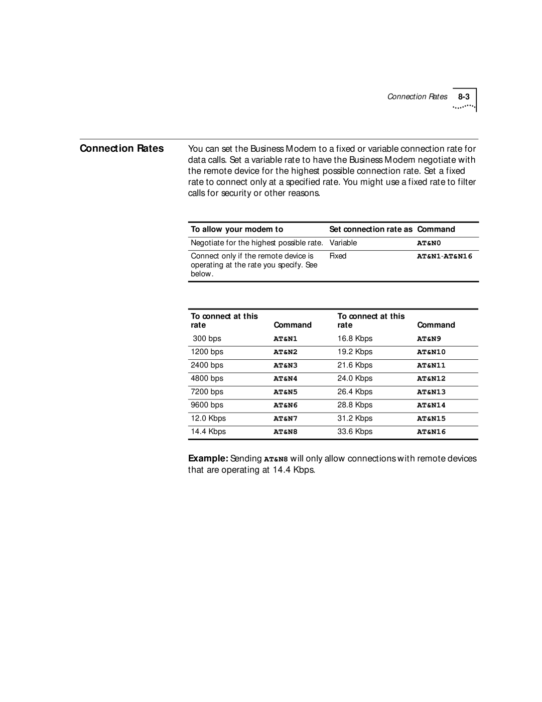 3Com 56K manual AT&N0, AT&N1, AT&N9, AT&N2, AT&N3, AT&N4, AT&N5, AT&N6, AT&N7, AT&N8 