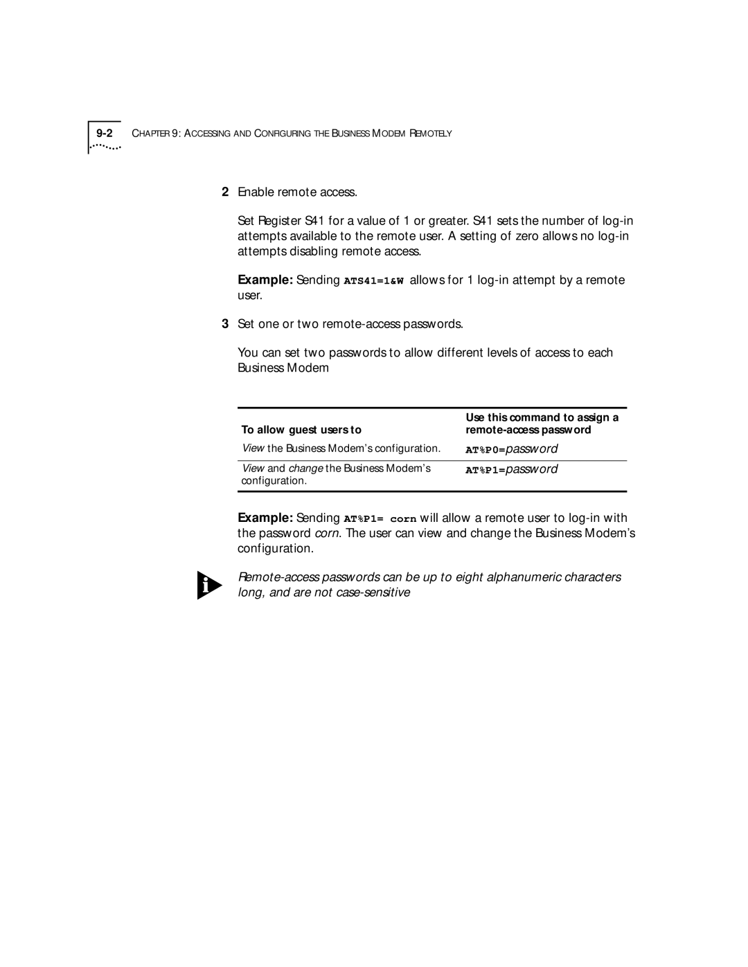 3Com 56K manual AT%P0=password 