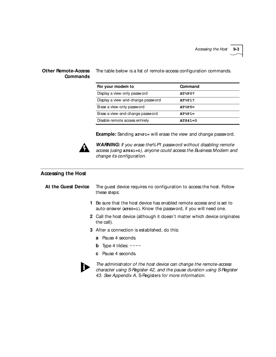 3Com 56K manual Accessing the Host 