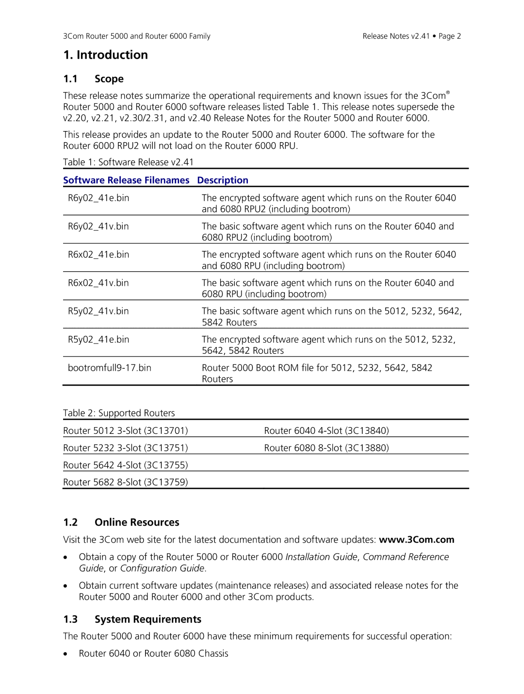 3Com 6000, 5000 manual Introduction, Scope, Online Resources, System Requirements 