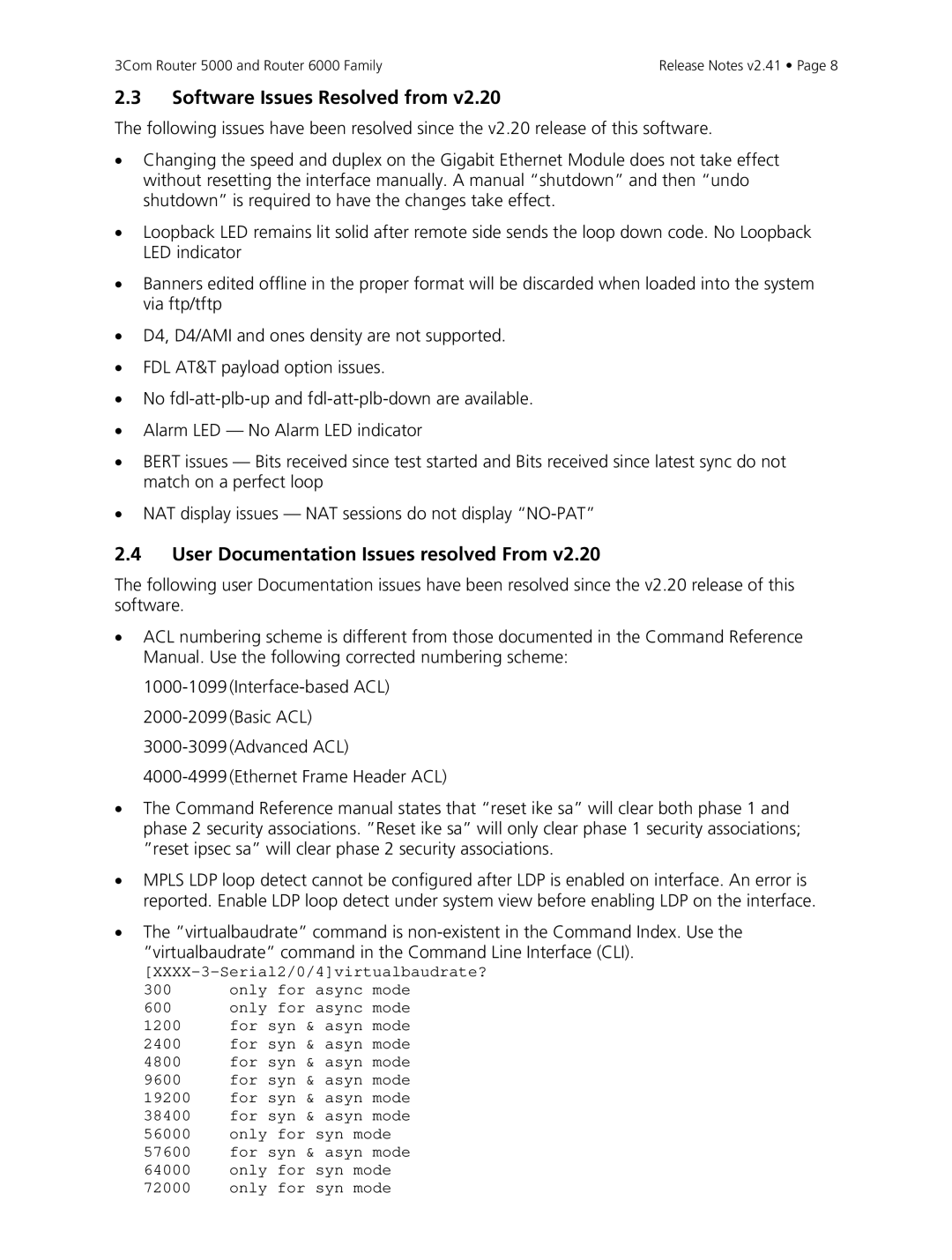 3Com 6000, 5000 manual User Documentation Issues resolved From 