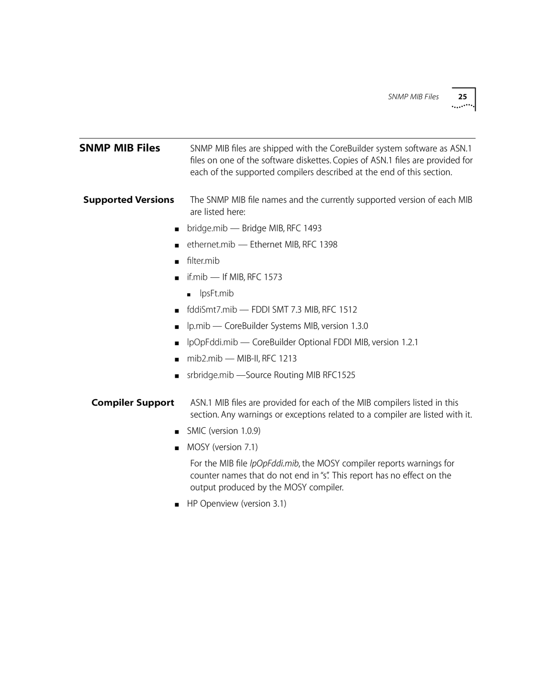 3Com 6000 manual Snmp MIB Files 