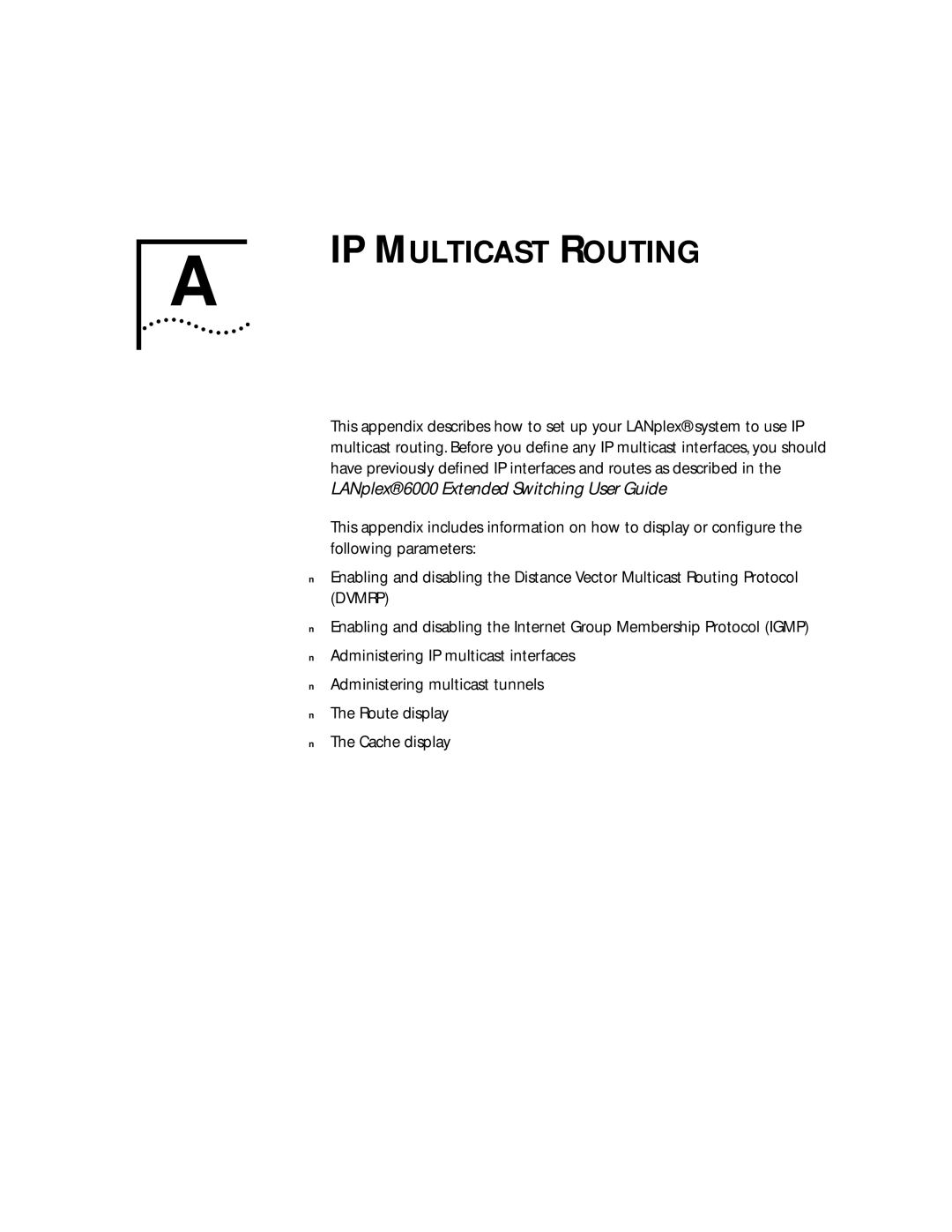 3Com 6000 manual IP Multicast Routing 