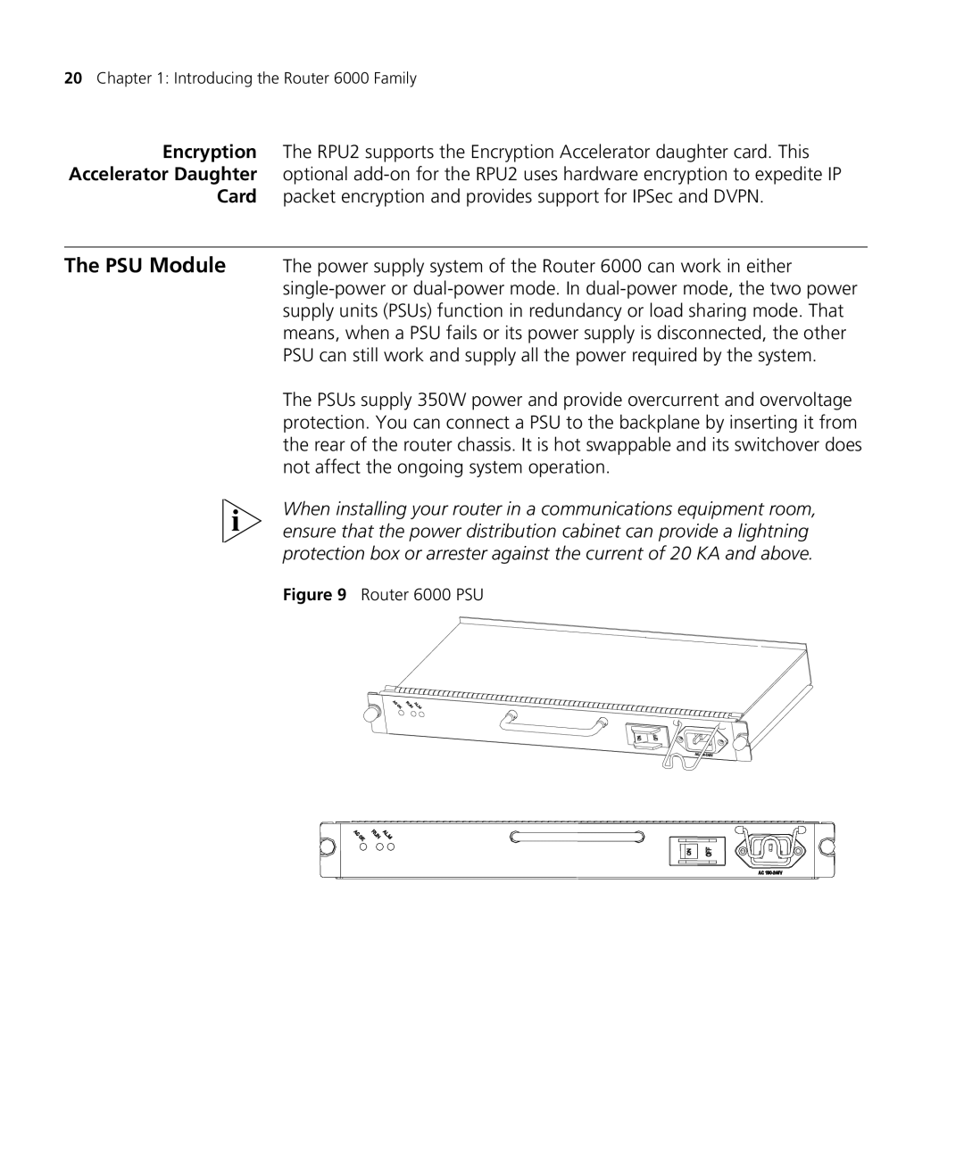 3Com manual Router 6000 PSU 