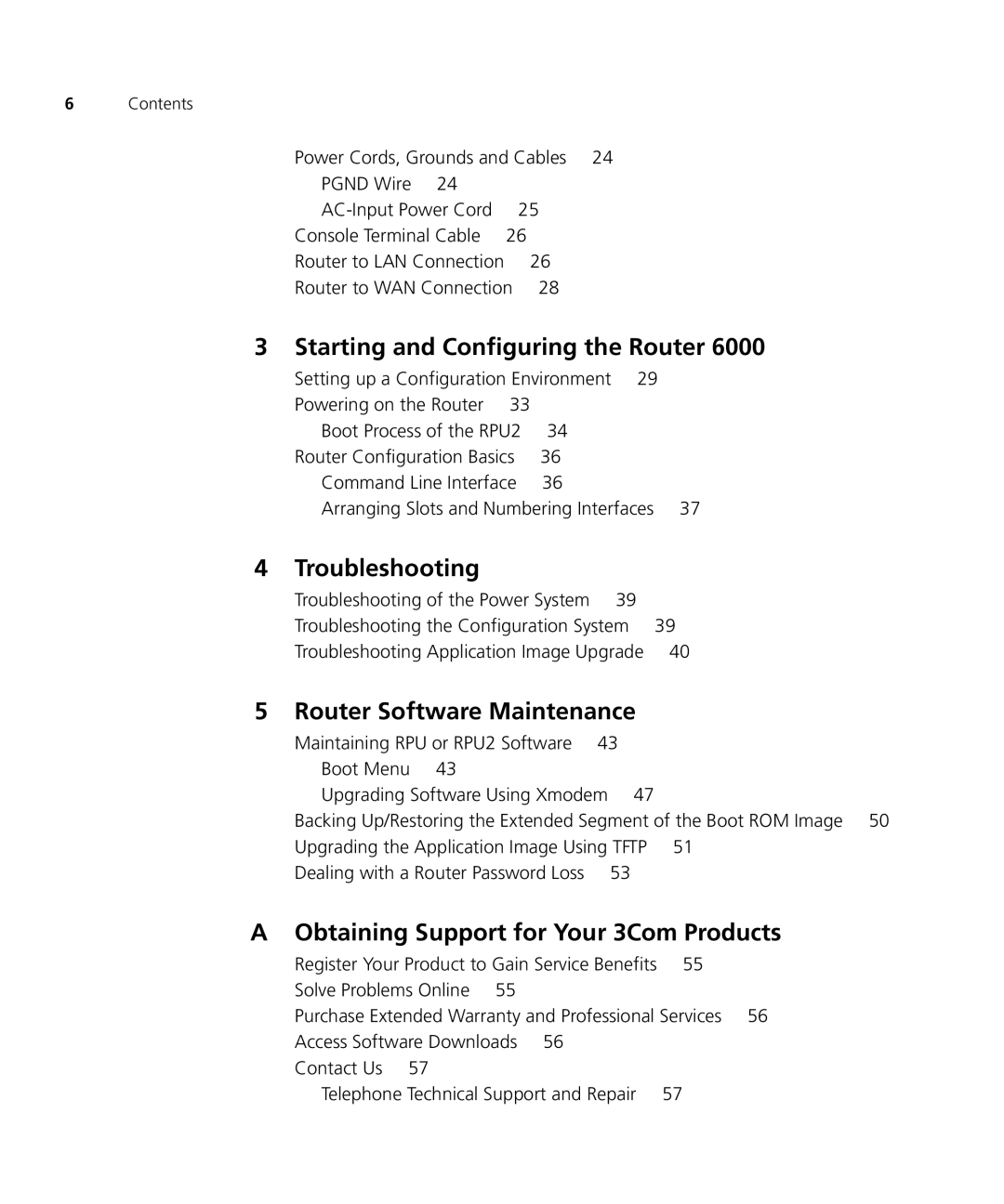 3Com 6000 manual Starting and Configuring the Router 