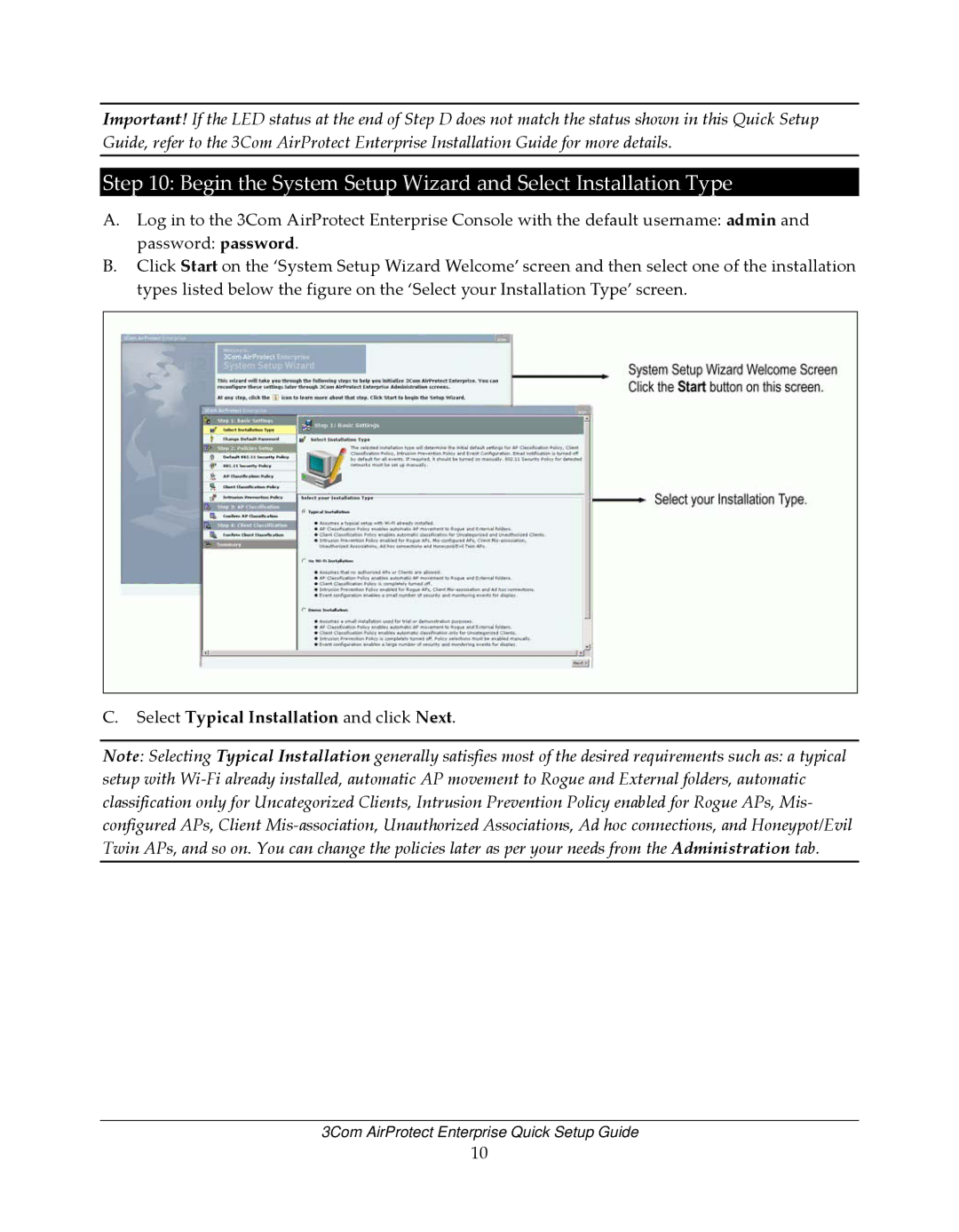 3Com 6100 setup guide Begin the System Setup Wizard and Select Installation Type 