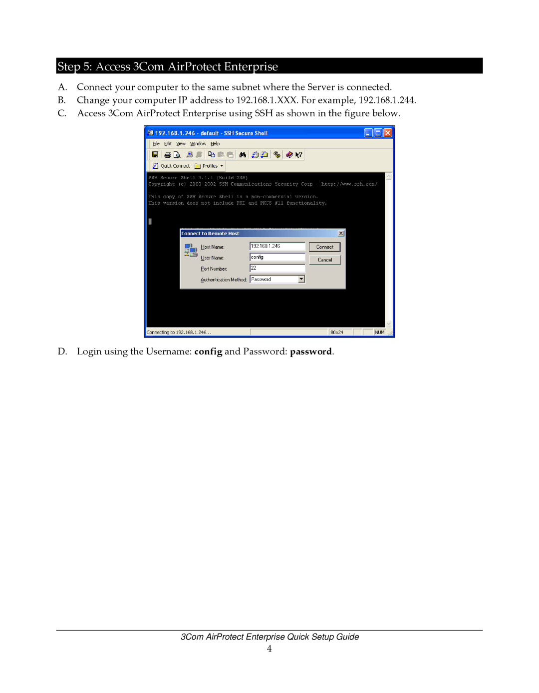 3Com 6100 setup guide Access 3Com AirProtect Enterprise 