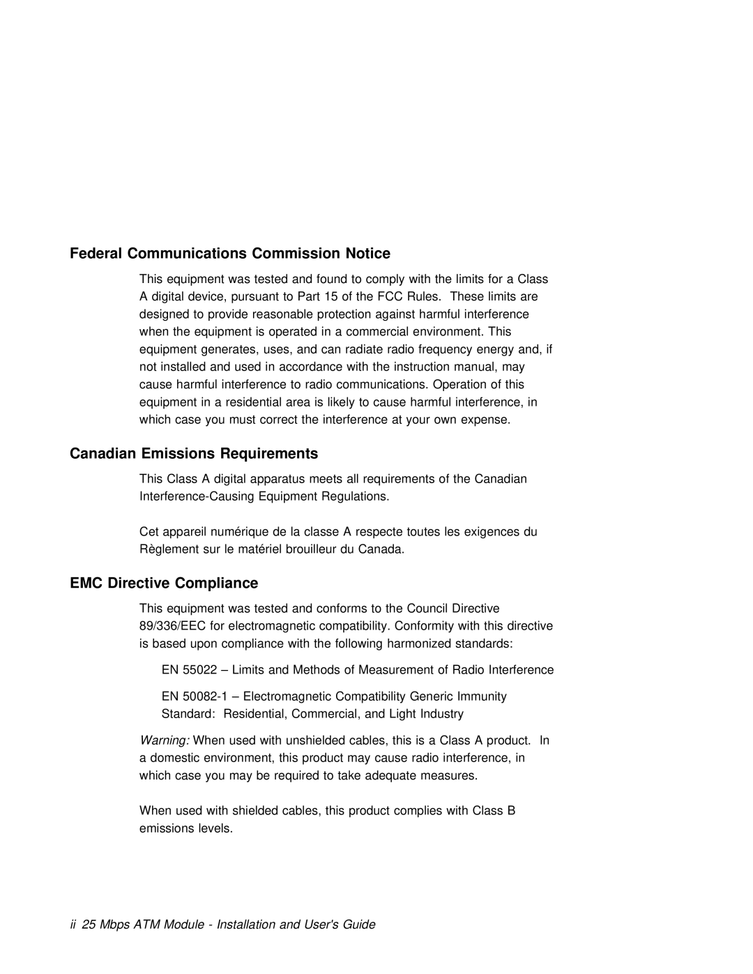 3Com 6412M-25-TP manual Canadian Emissions Requirements, Compliance, EMC Directive 