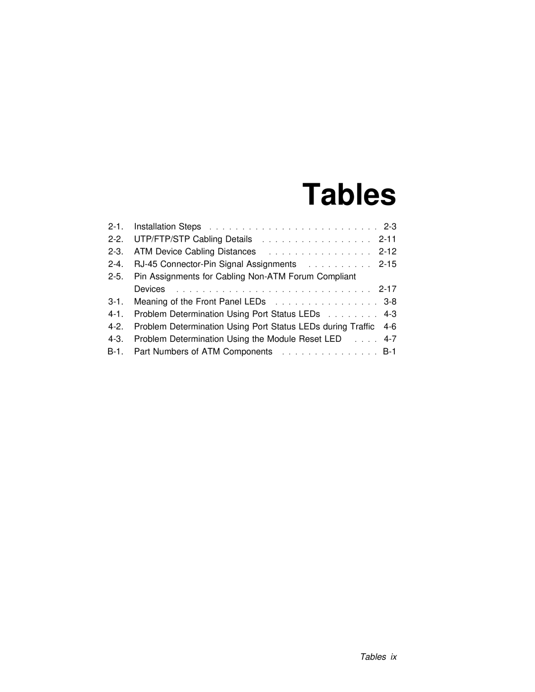 3Com 6412M-25-TP manual Tables 