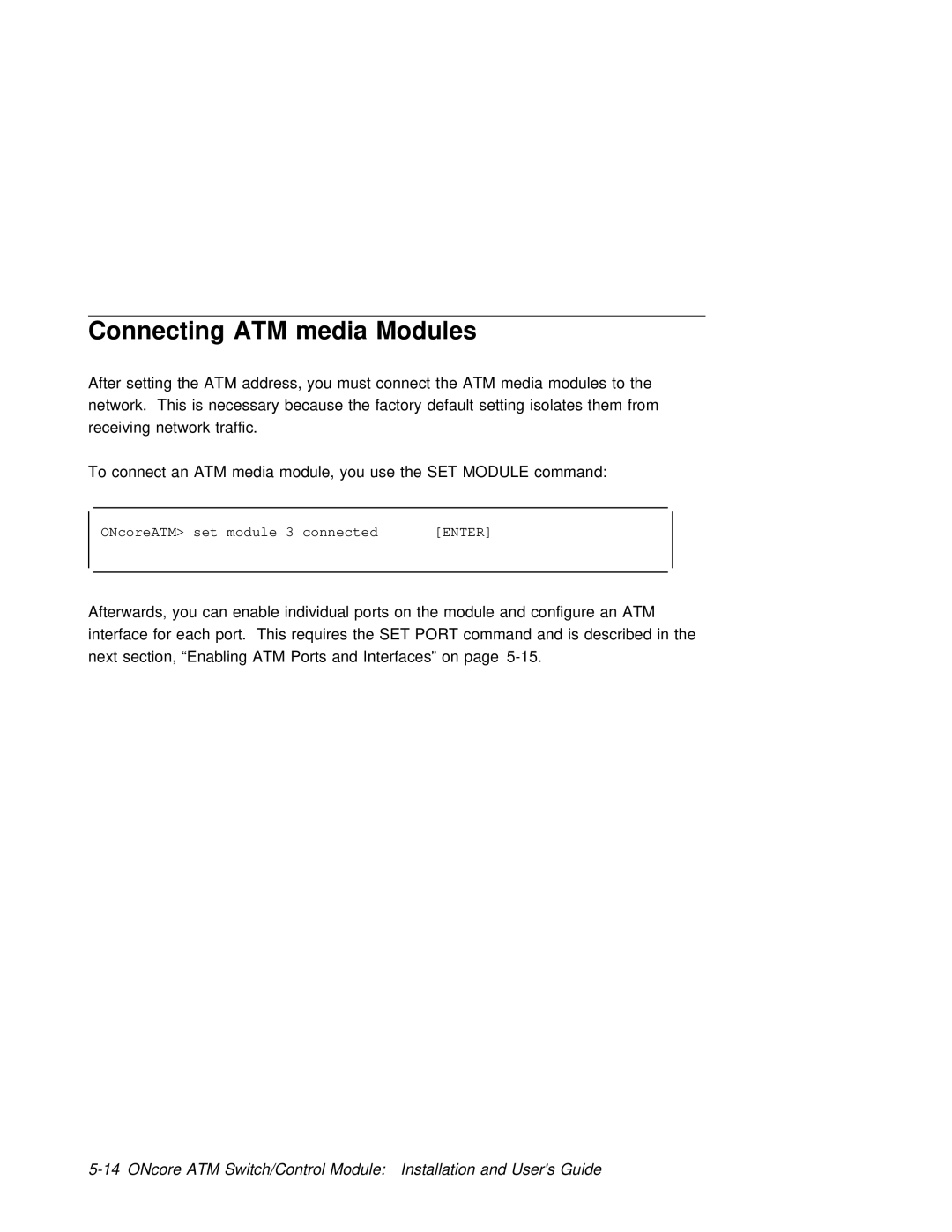 3Com 6416SW manual Connecting ATM media Modules 