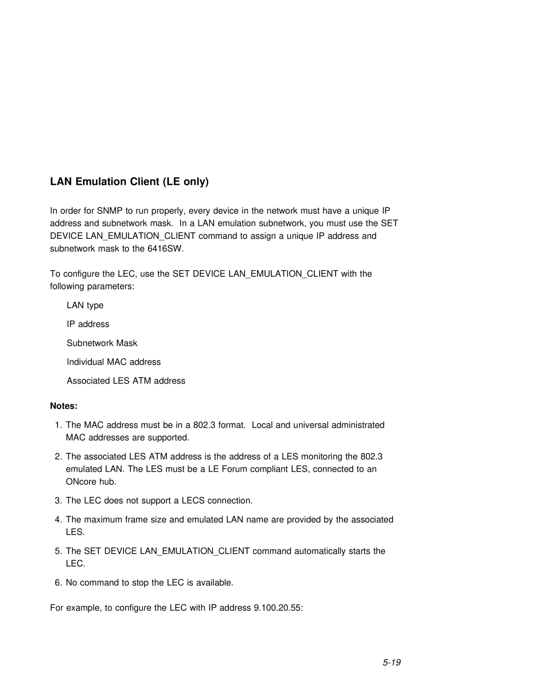 3Com 6416SW manual LAN Emulation Client LE only, Les 