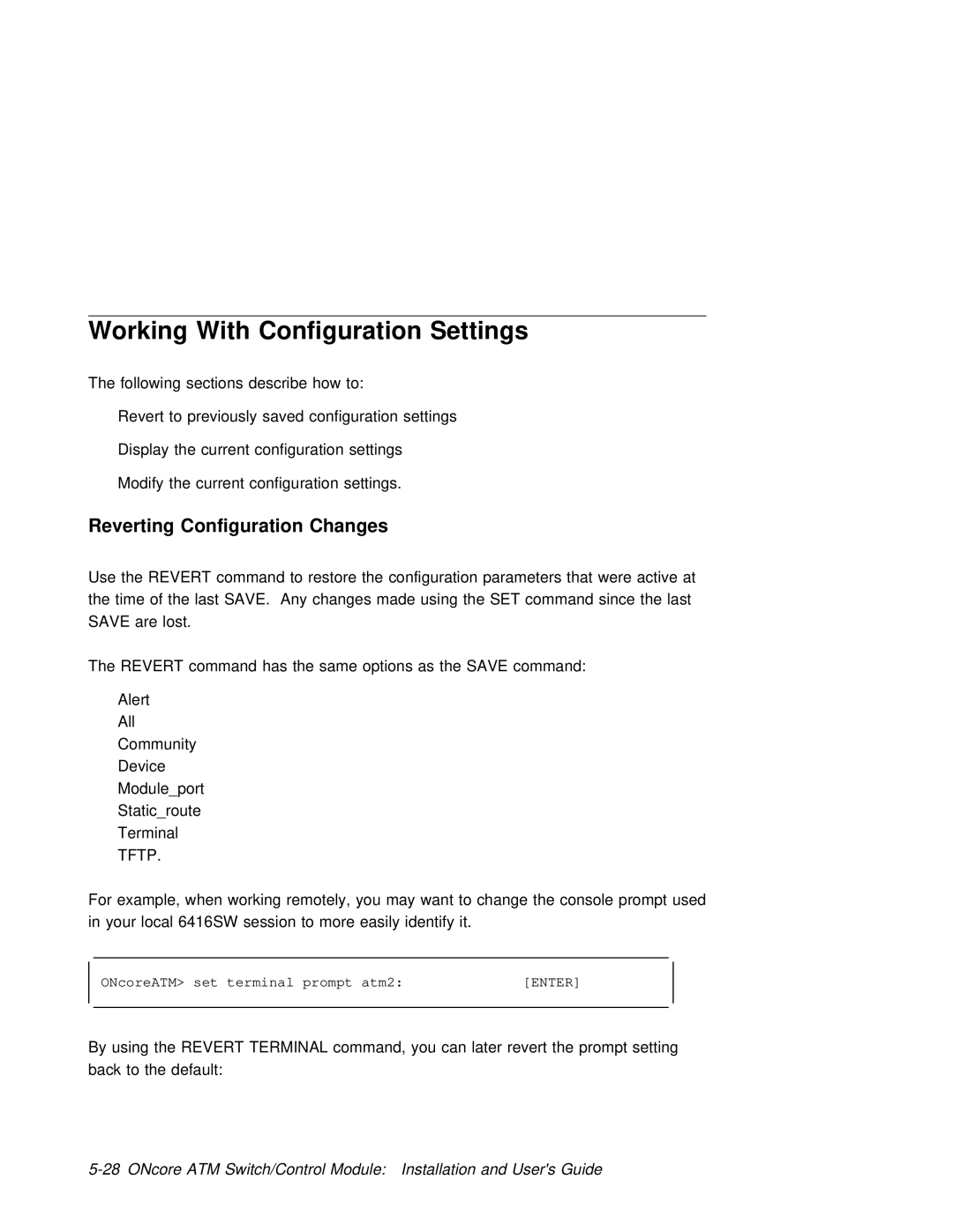 3Com 6416SW manual Working With Configuration Settings, Revert 