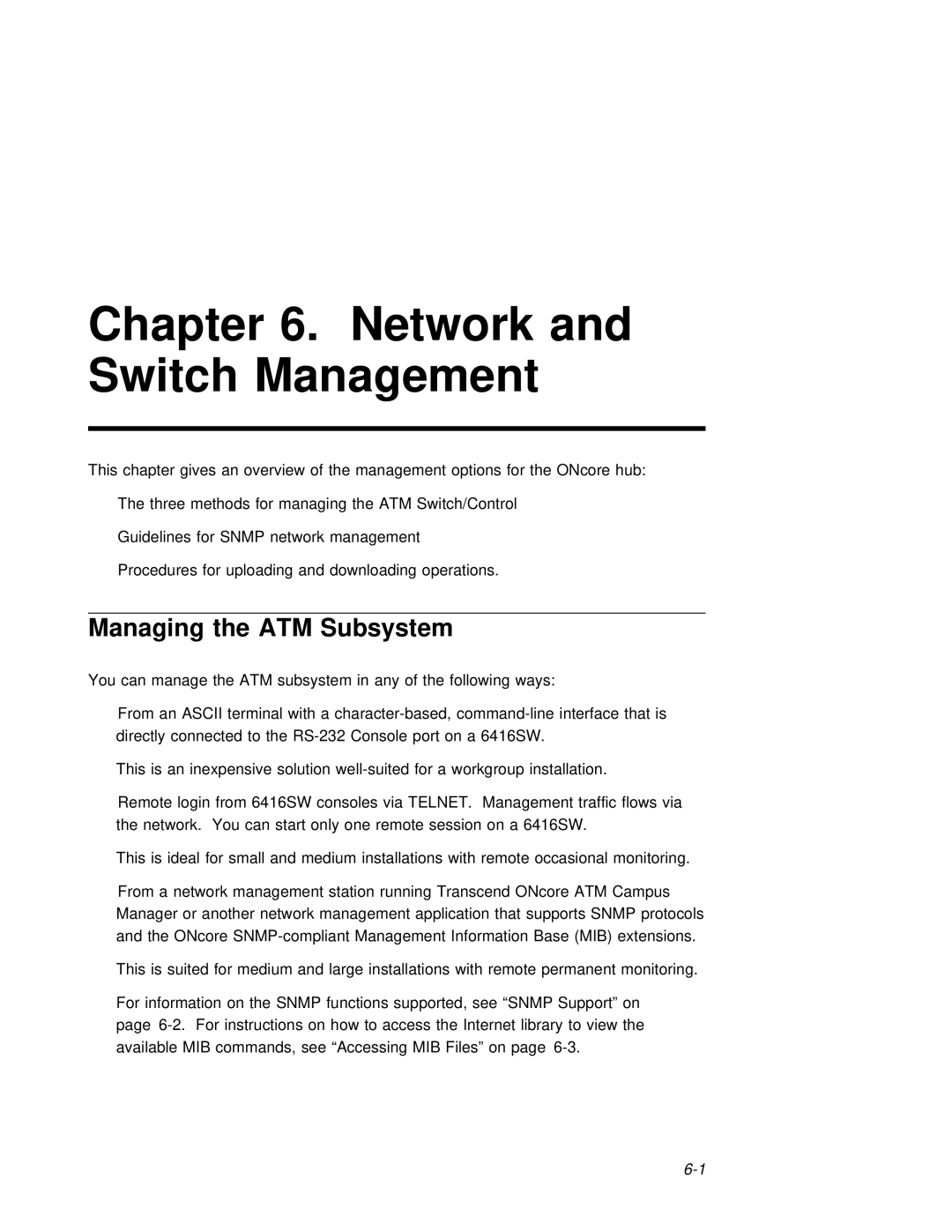 3Com 6416SW manual Network Switch Management, Subsystem 