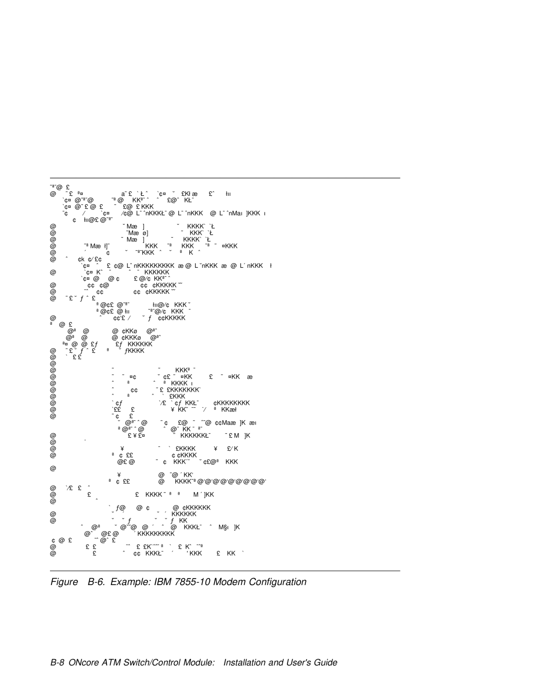 3Com 6416SW manual Figure B-6. Example IBM 7855-10 Modem Configuration 