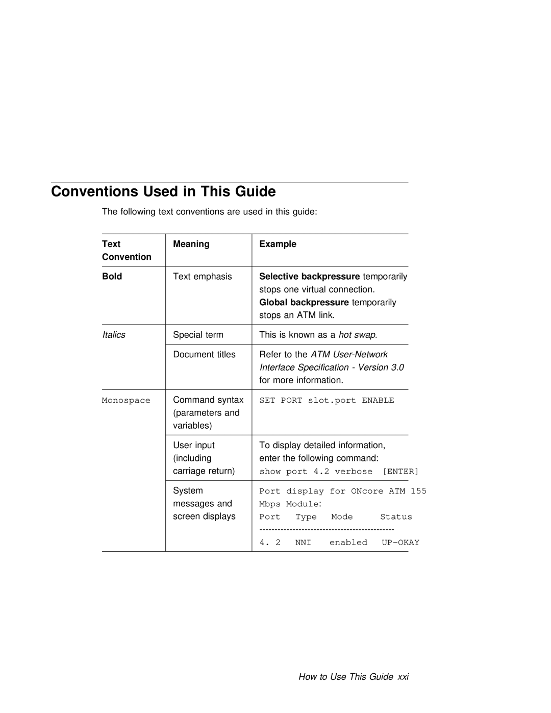 3Com 6416SW manual Text, Convention Bold, Backpressure 