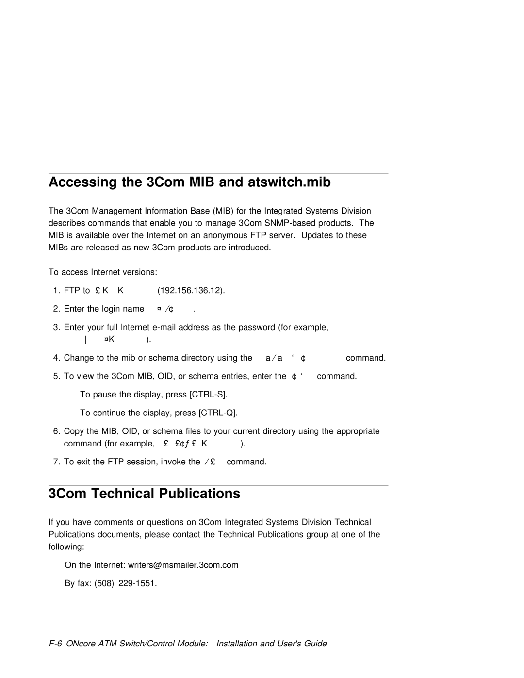 3Com 6416SW manual Accessing the 3Com MIB and atswitch.mib, 3Com Technical Publications 