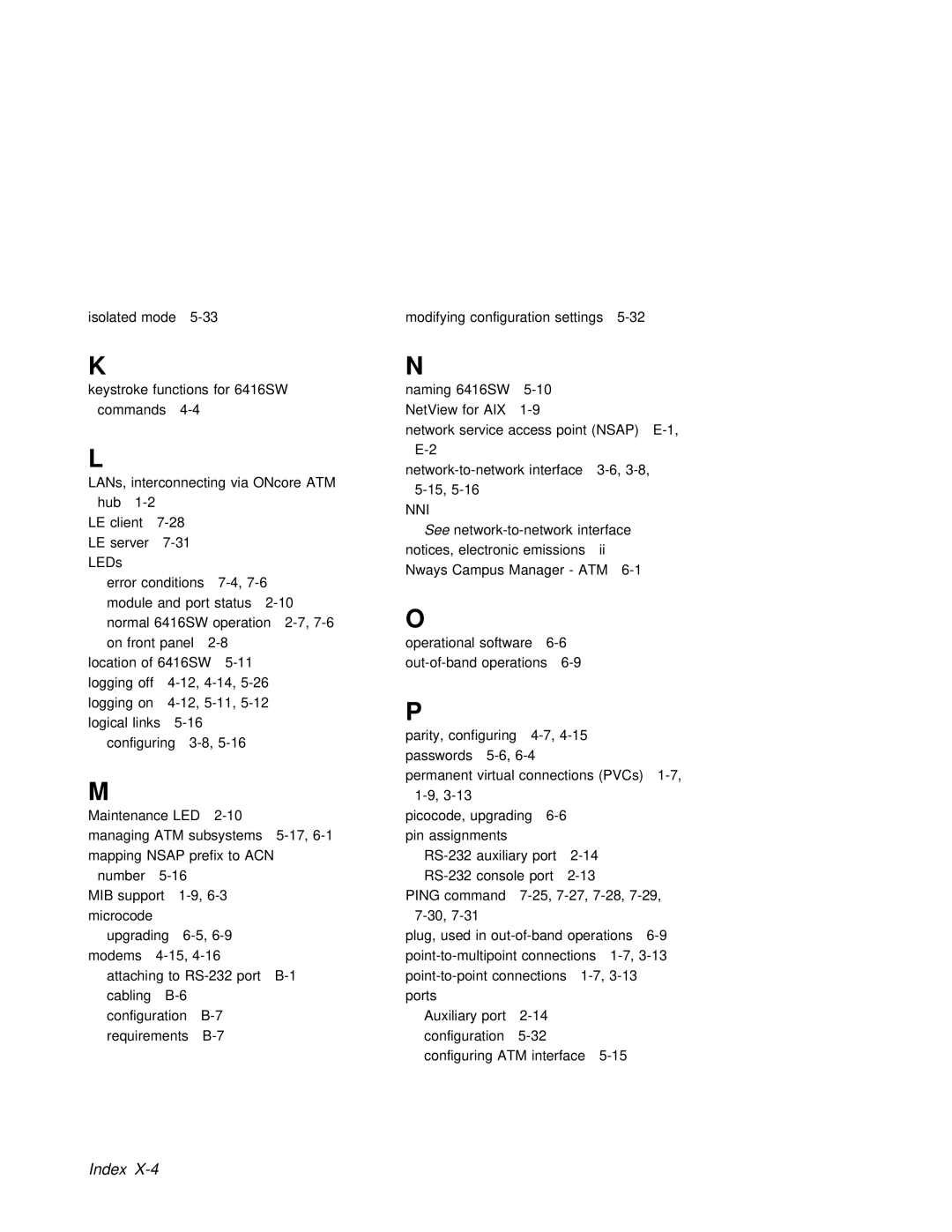 3Com 6416SW manual IndexX-4, Nni 