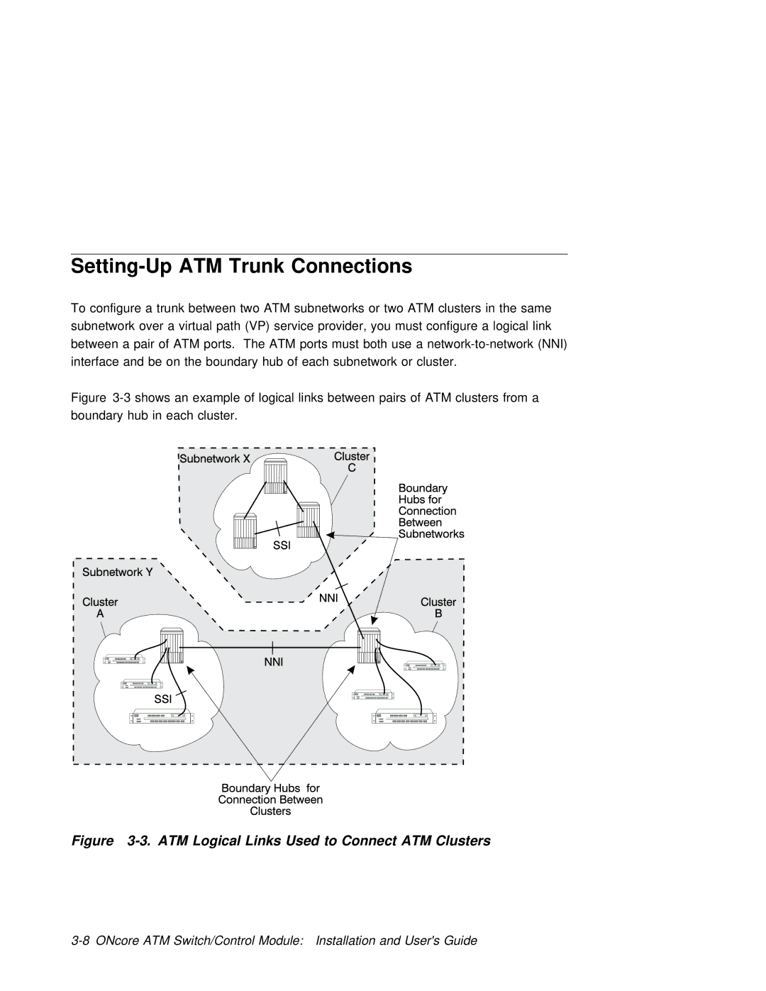 3Com 6416SW manual Connections, ATM Logical Links Used to Connect ATM Clusters 