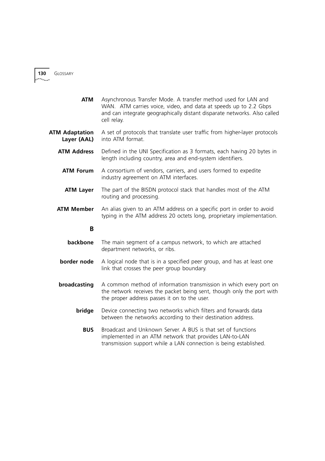 3Com 7000 manual Glossary 