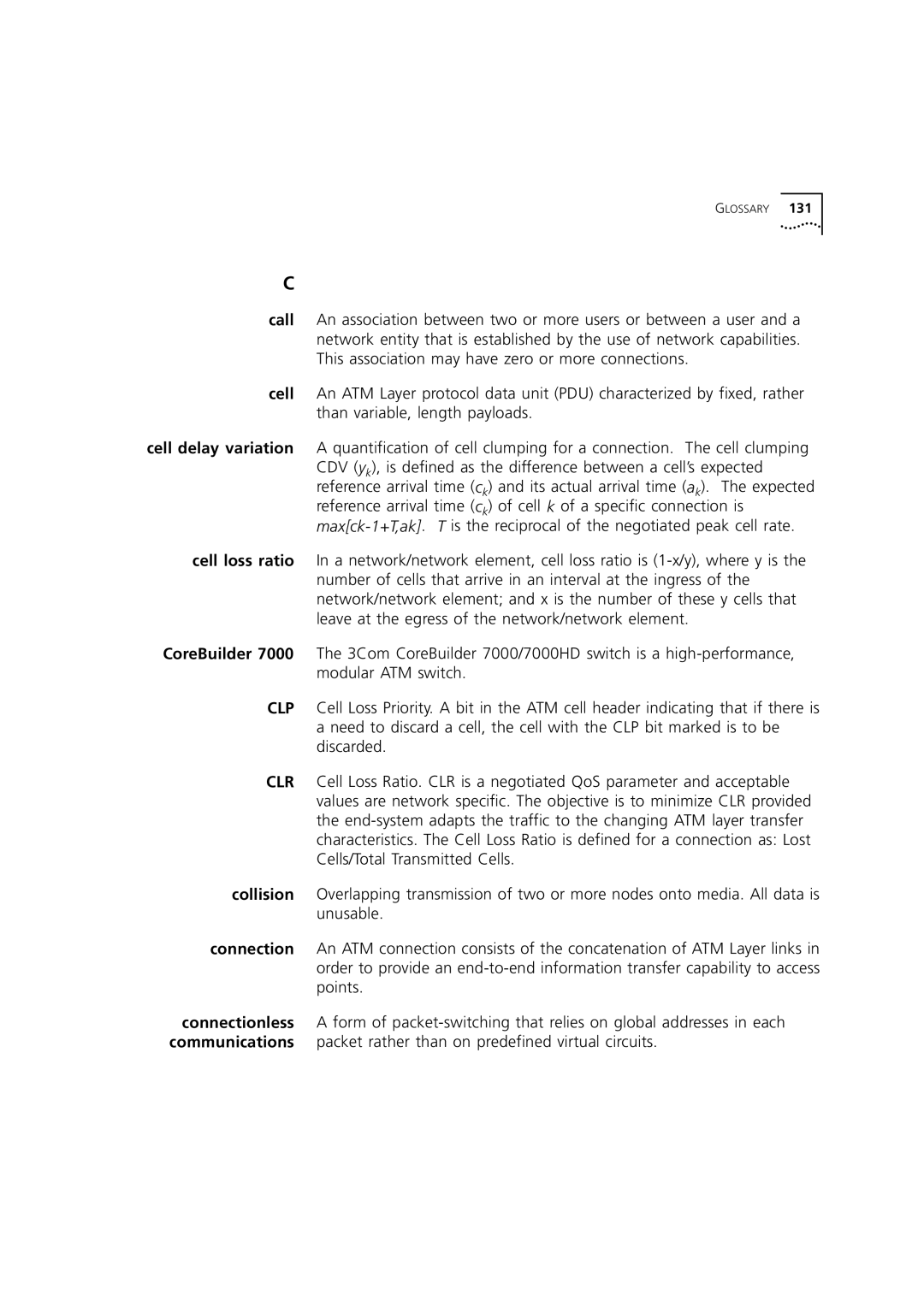 3Com 7000 manual Glossary 