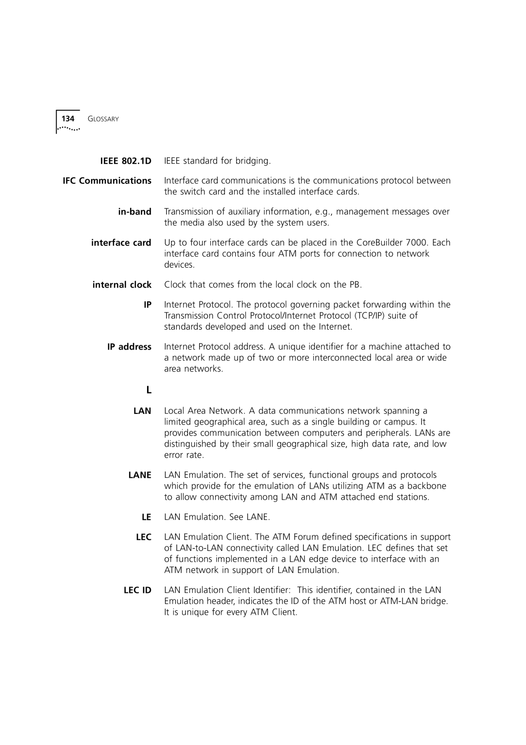 3Com 7000 manual Glossary 