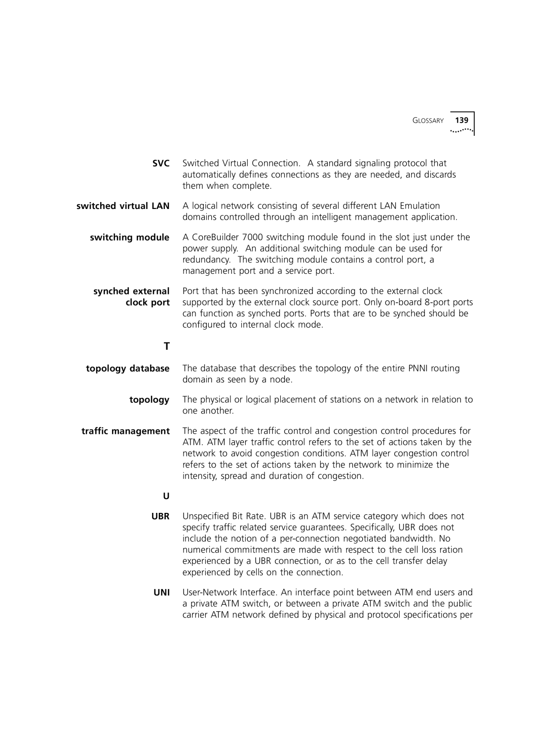 3Com 7000 manual Glossary 