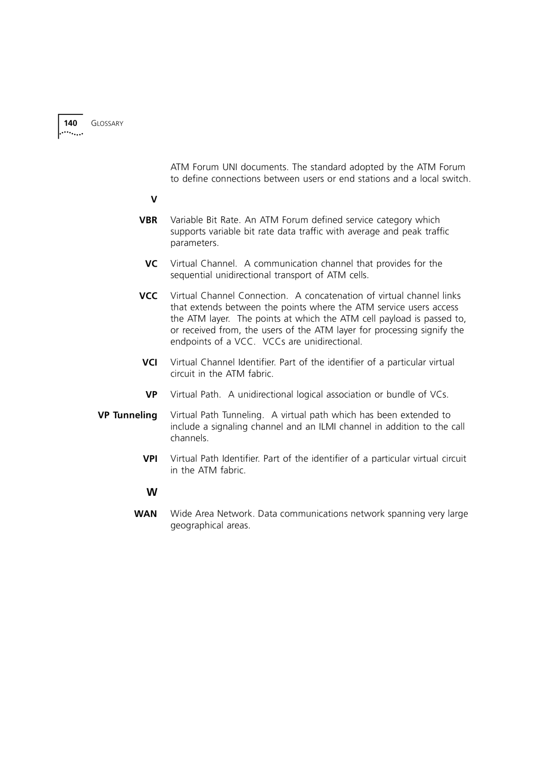 3Com 7000 manual Glossary 