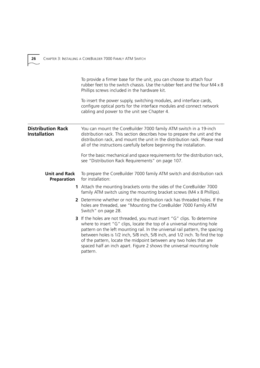 3Com 7000 manual Preparation For installation 