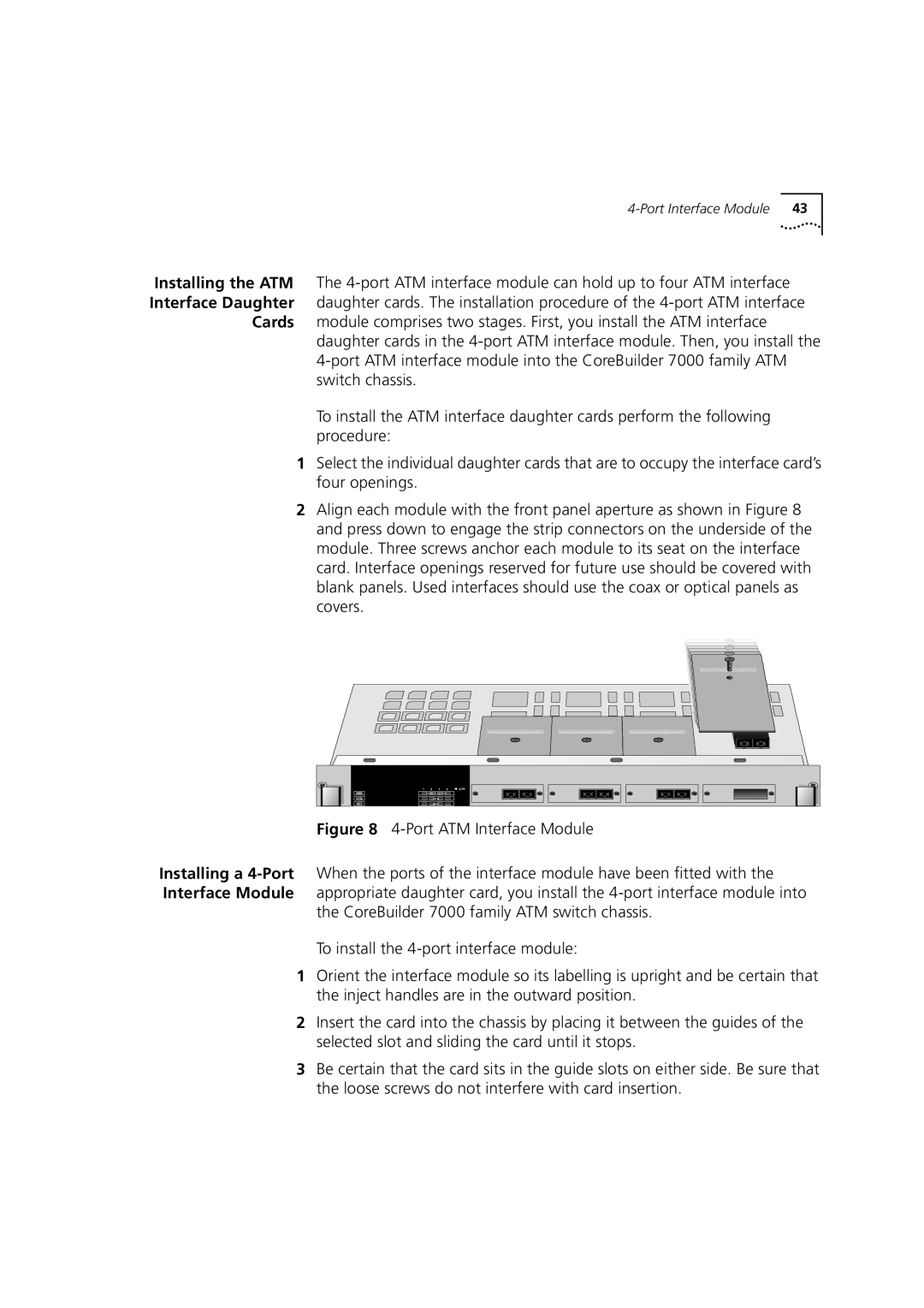 3Com 7000 manual Port ATM Interface Module 