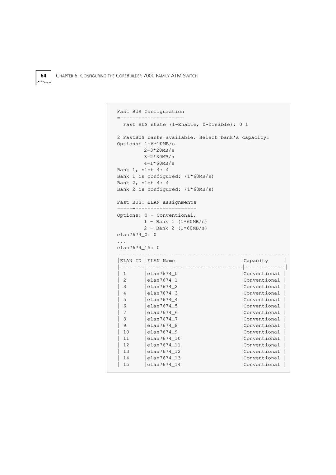 3Com manual Configuring the Corebuilder 7000 Family ATM Switch 