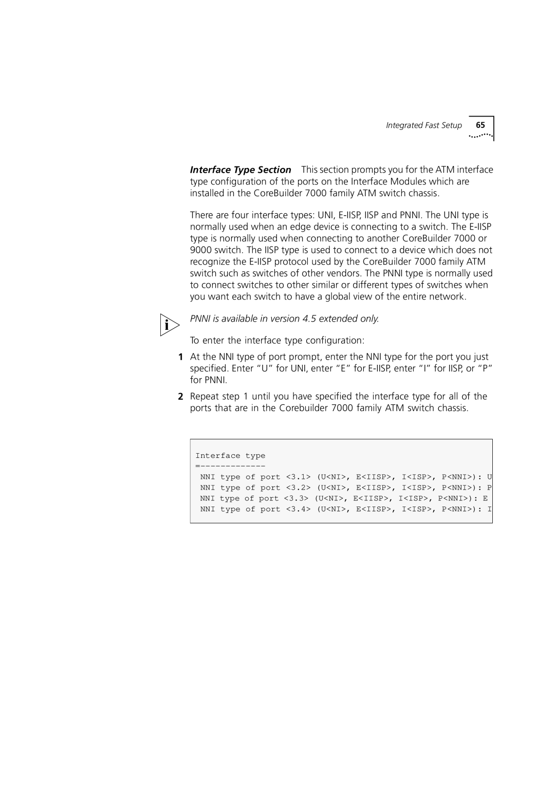 3Com 7000 manual Pnni is available in version 4.5 extended only 