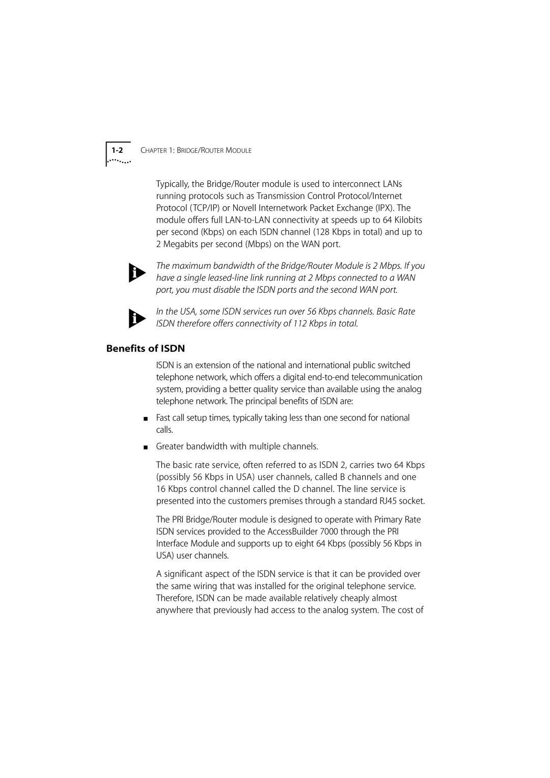 3Com 7000 manual Benefits of Isdn 