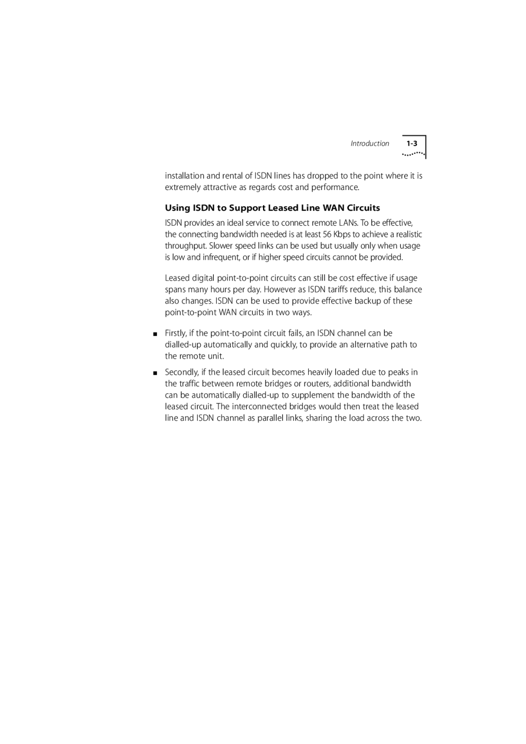 3Com 7000 manual Using Isdn to Support Leased Line WAN Circuits 