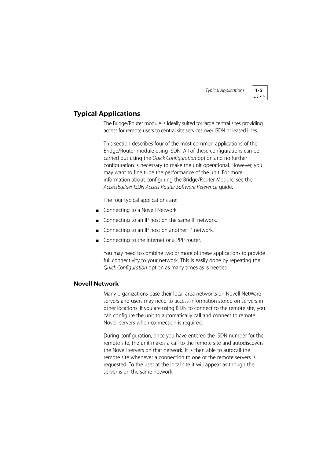 3Com 7000 manual Typical Applications, Novell Network 