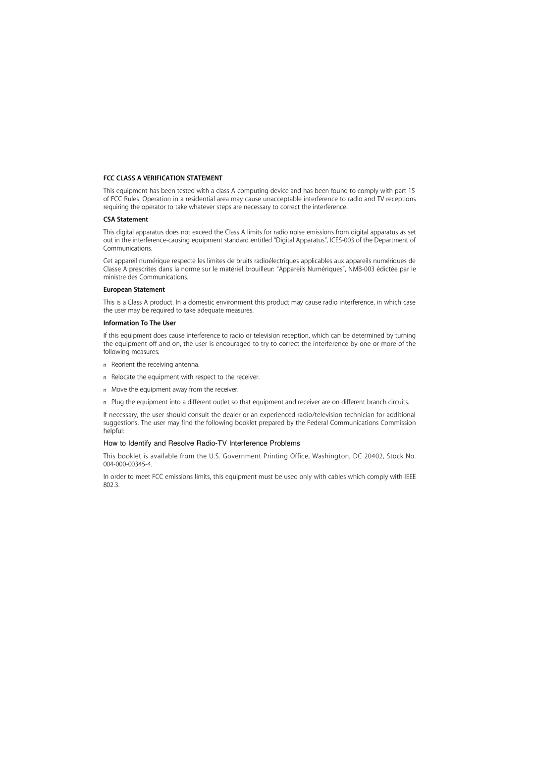 3Com 7000 manual How to Identify and Resolve Radio-TV Interference Problems 