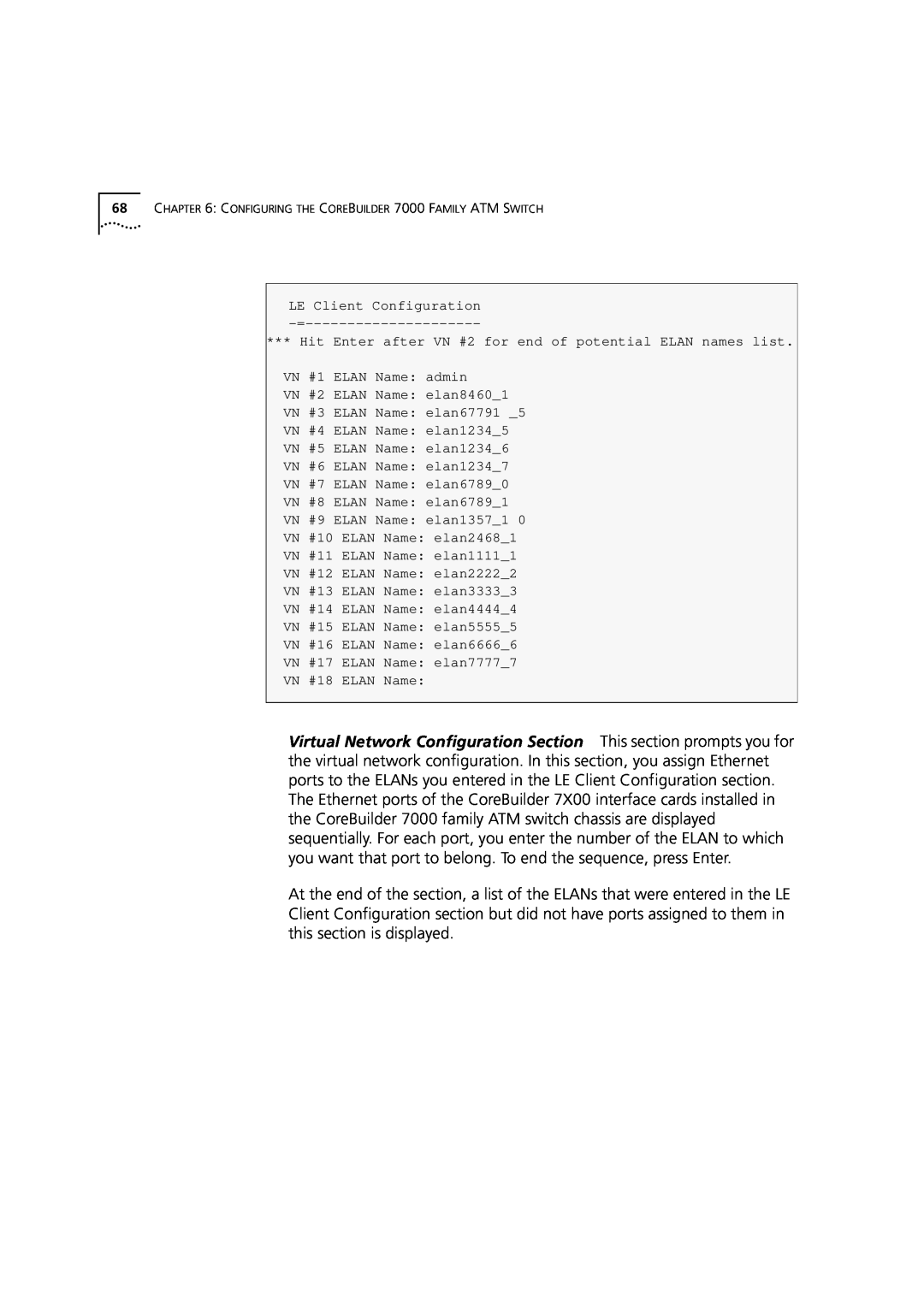 3Com 7000 manual LE Client Configuration -= 