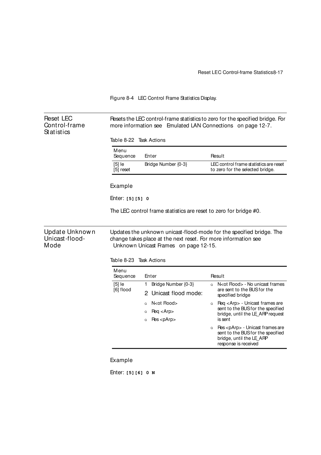 3Com 7600 manual Update Unknown, Unicast-flood, Mode, Unknown Unicast Frames on, 23Task Actions 