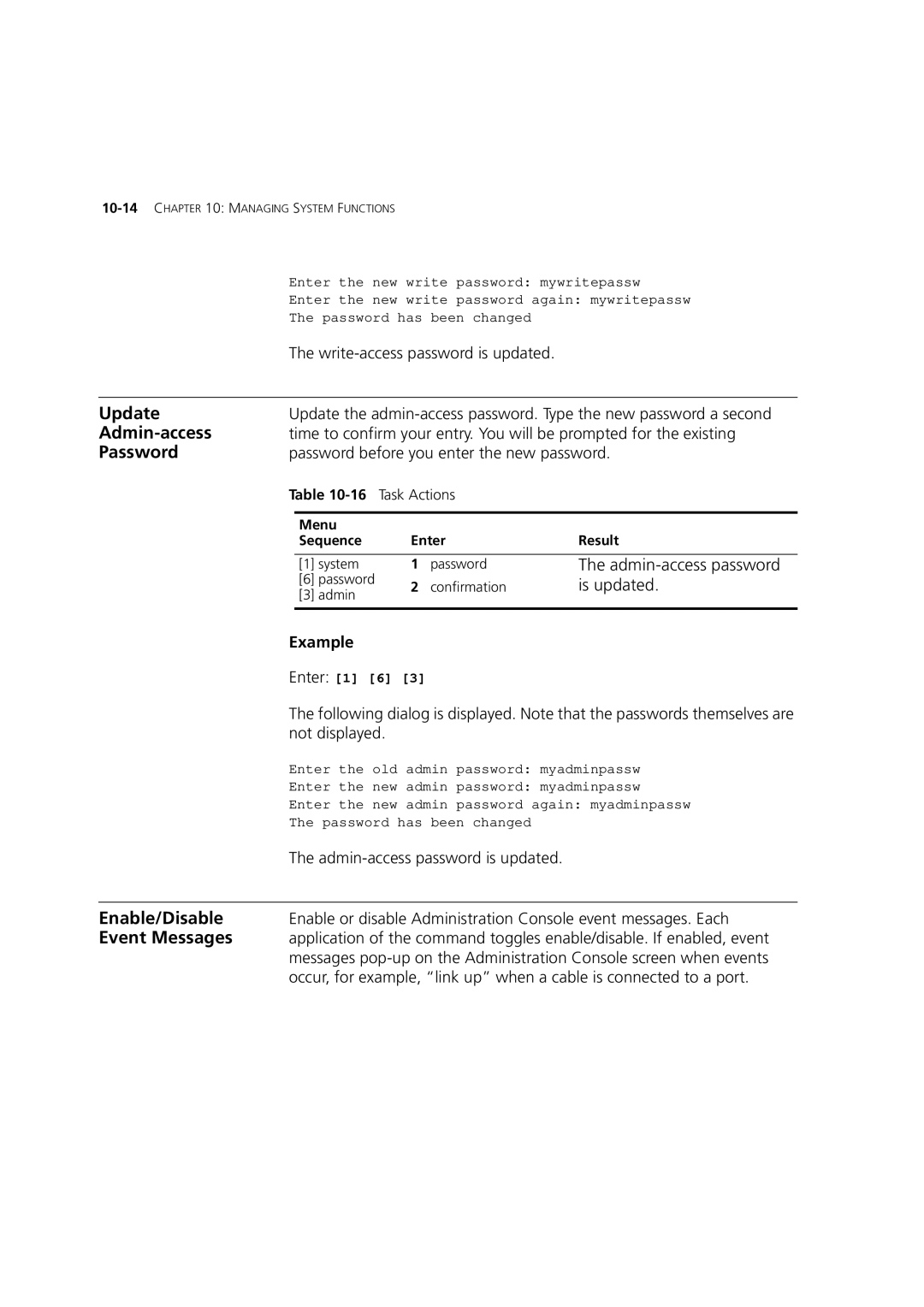 3Com 7600 manual Admin-access, Event Messages 