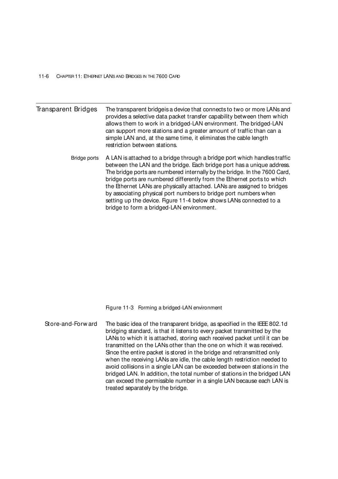 3Com manual 11-6CHAPTER 11 Ethernet Lans and Bridges in the 7600 Card 