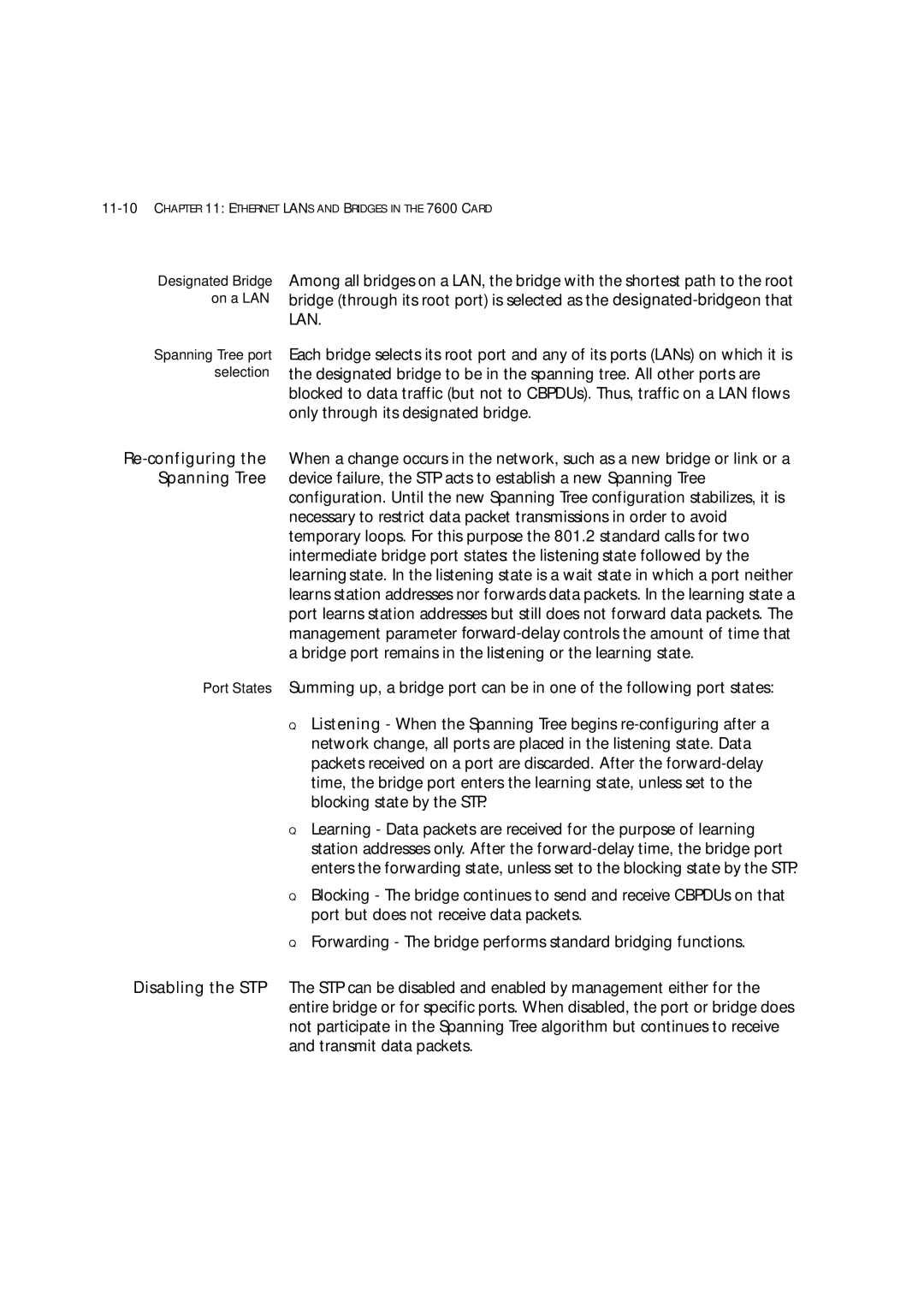 3Com 7600 manual Designated Bridge on a LAN Spanning Tree port selection 