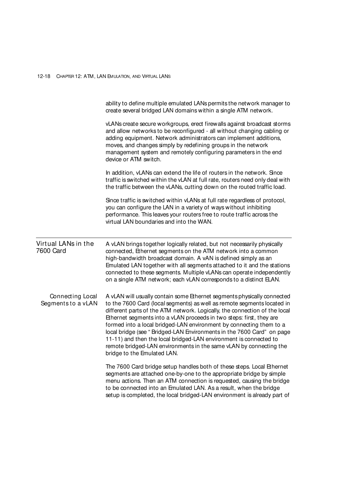 3Com 7600 manual 12-18CHAPTER 12 ATM, LAN EMULATION, and Virtual Lans 